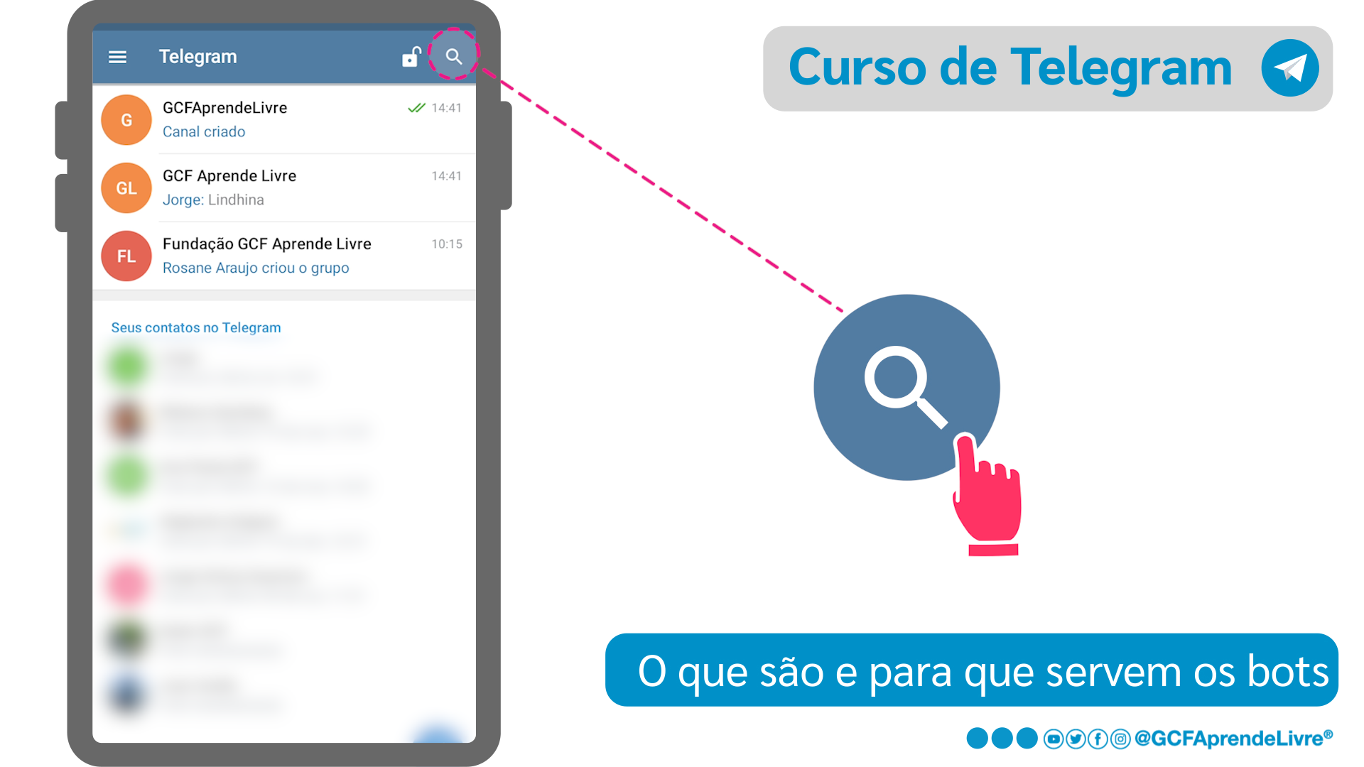 Como buscar um bot no Telegram- passo 1